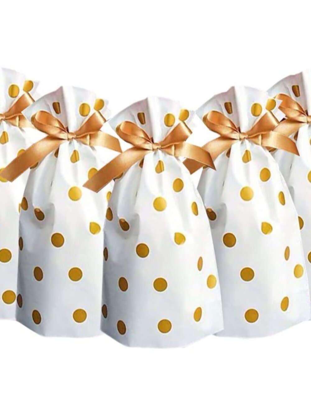 24pcs Treat Bags Party Favor Bags Gold Plastic Drawstring Candy Goodies Food Sto